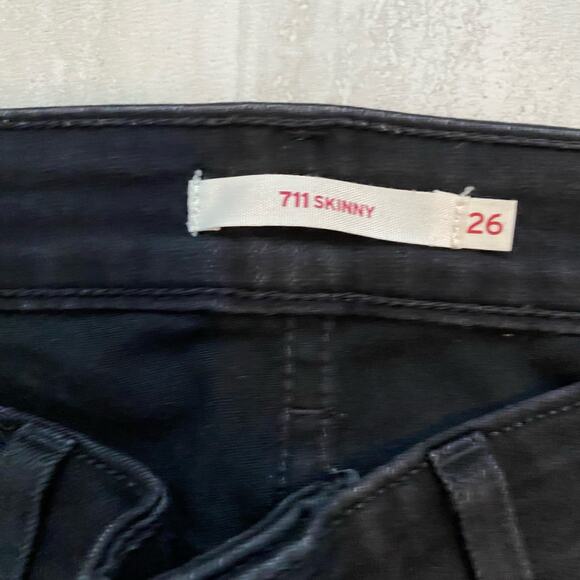 Levi’s 711 Skinny‎  Jeans Black 26 - Picture 5 of 7